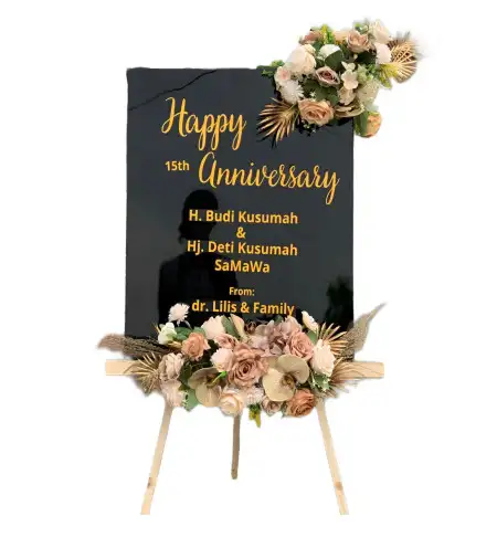 Papan Bunga Akrilik Venue Pernikahan Pantai Anyer