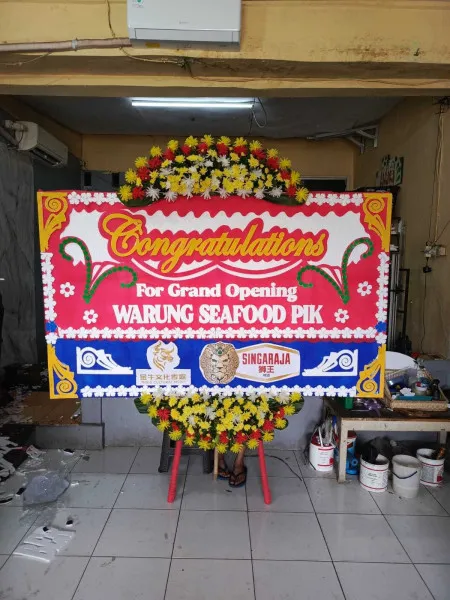 Papan Bunga Ucapan Selamat Venue Pernikahan Pantai Anyer