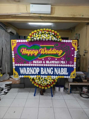Papan Bunga di Venue Pernikahan Pantai Anyer
